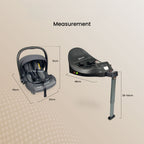 Prego Baby Airmax Pro i-Size Baby Car Seat + ISOFIX Base | 40–85cm (0–13kg) for Newborn Infant Carrier ECE R129