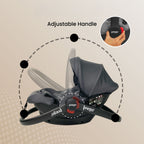 Prego Baby Airmax Pro i-Size Baby Car Seat + ISOFIX Base | 40–85cm (0–13kg) for Newborn Infant Carrier ECE R129