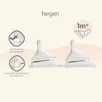Hegen Teat Slow Flow, 2-Pack (1 to 3 months)