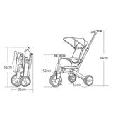 Uonibaby 4 in 1 Baby kids foldable Trike Tricycle