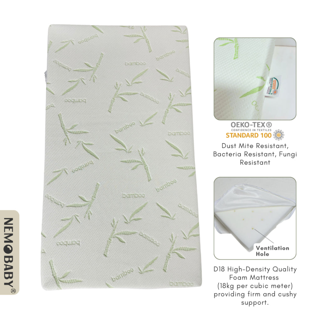 Nemobaby High Density Anti-Dust Mite Bamboo Covered Baby Mattress