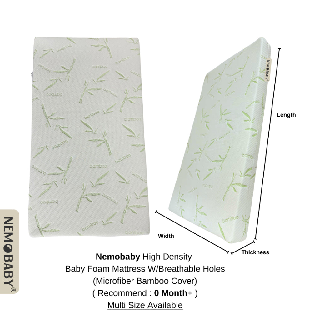 Nemobaby High Density Anti-Dust Mite Bamboo Covered Baby Mattress