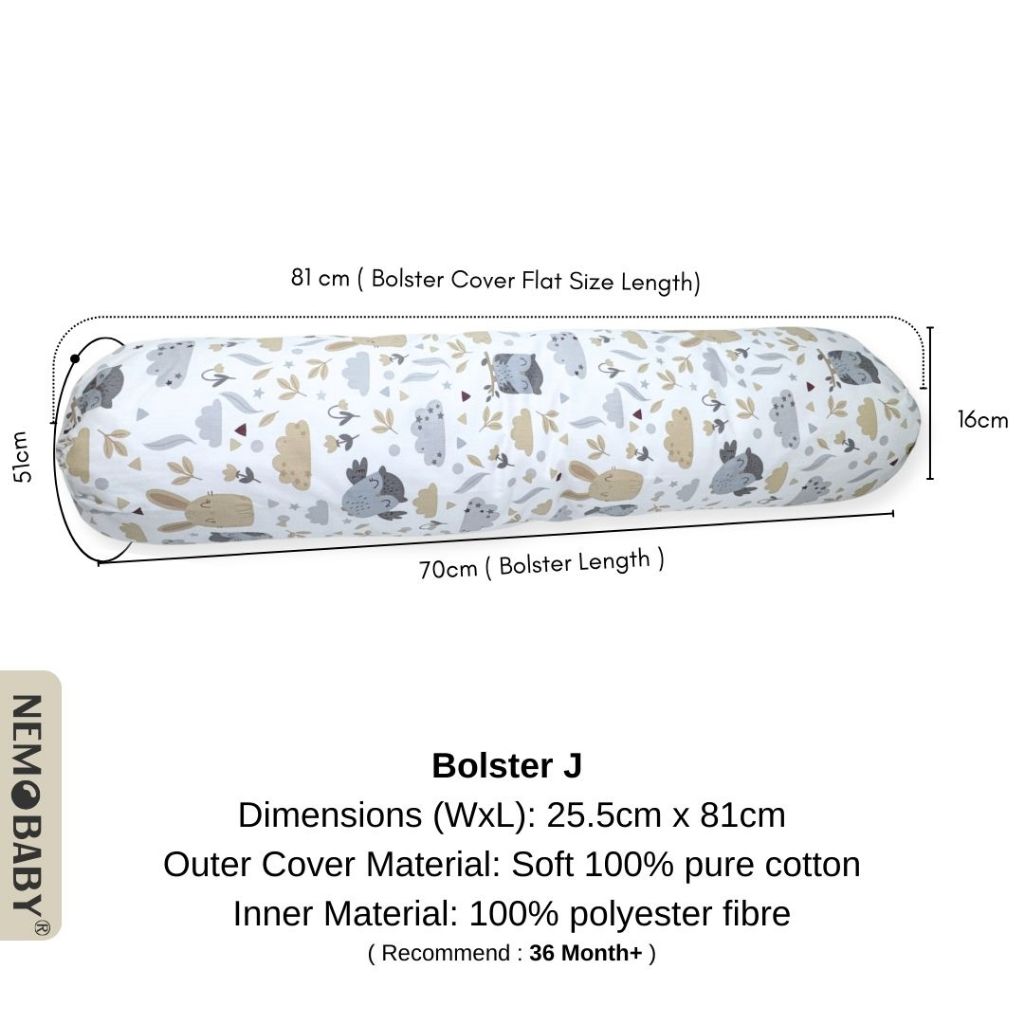 Nemobaby 100% Premium Cotton Baby Bolster