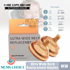 Heorshe Ultra Wide Neck Replacement Nipples S/M/X/F Flow