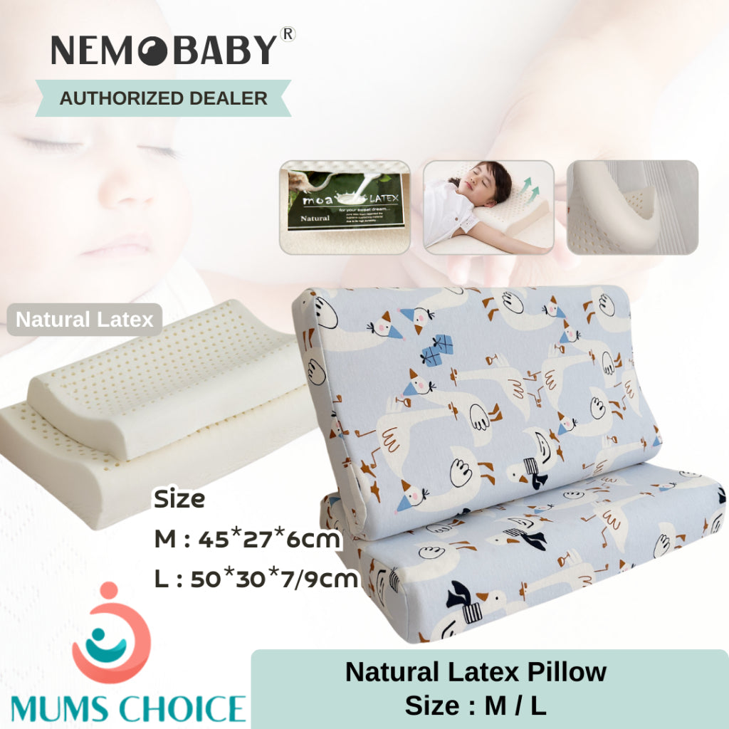 Nemobaby Breathable Kids Toddler Children Natural Latex Pillow Size 44*27*6cm / 50*30*6/9cm