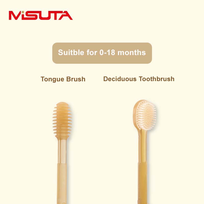 Misuta Silicone Toothbrush And Tongue Relay Set For Babies From 0 - 18 Months
