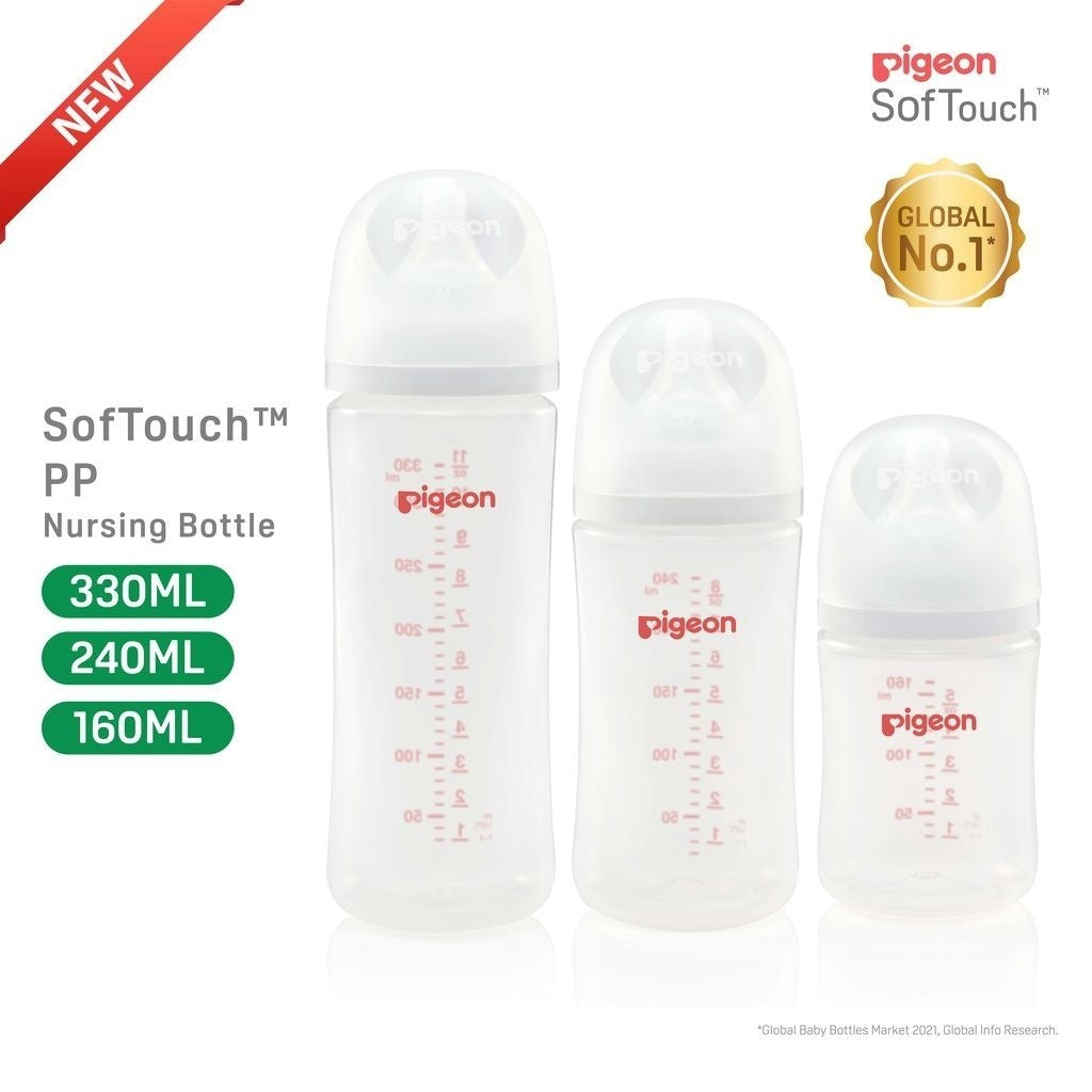 Pigeon [NEW Softouch 3] Nursing Bottle Pp 160ML / 240ML / 330ML Logo