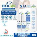 BioCair BC-65  Disinfectant Anti-Bacterial Pocket Spray 50ml  (2 Bottle ) BABY FAST