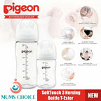 Pigeon [NEW Softouch 3] Nursing Bottle T-Ester 200ML Logo Single & Twin Pack
