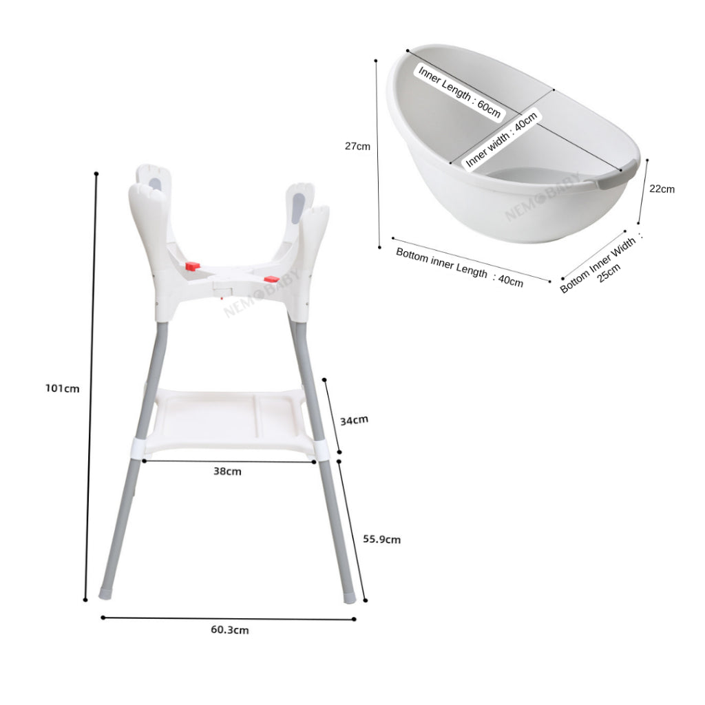 Nemobaby Egg bath tub with stand bath kit