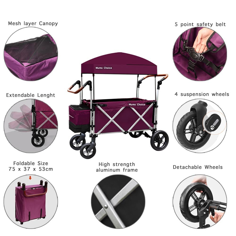 Mums Choice premium deluxe foldable strong wagon / stroller-Upgrade version