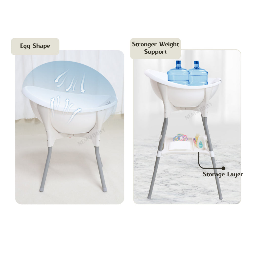 Nemobaby Egg bath tub with stand bath kit