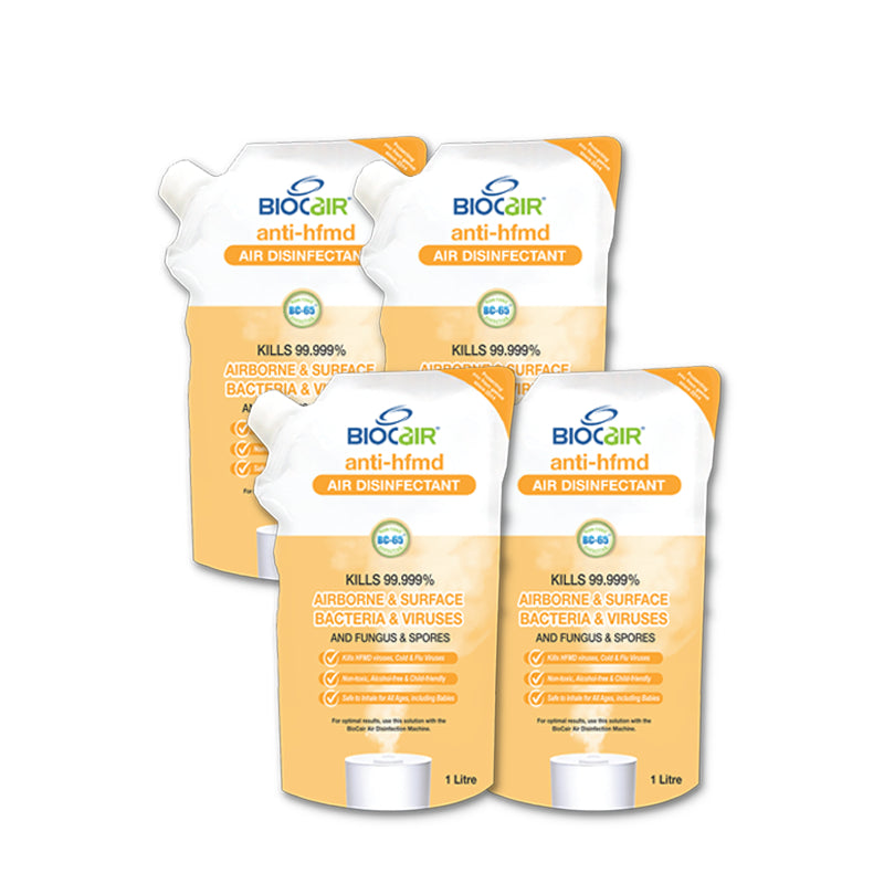 BioCair BioActive Anti-HFMD Air Purifying Solution (4x Pack Per Bundle)