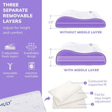 MLILY 3 In 1 Jama Kids Memory Foam Pillow Adjustable Height Contour