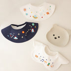 Nemobaby 3 Pcs Lot Baby Cotton Bibs Waterproof Cartoon Embroidery Infant Accessories #Baby clothes