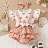 Nemobaby 3Pcs Baby Girl Romper Suit Set With Headband Clothes