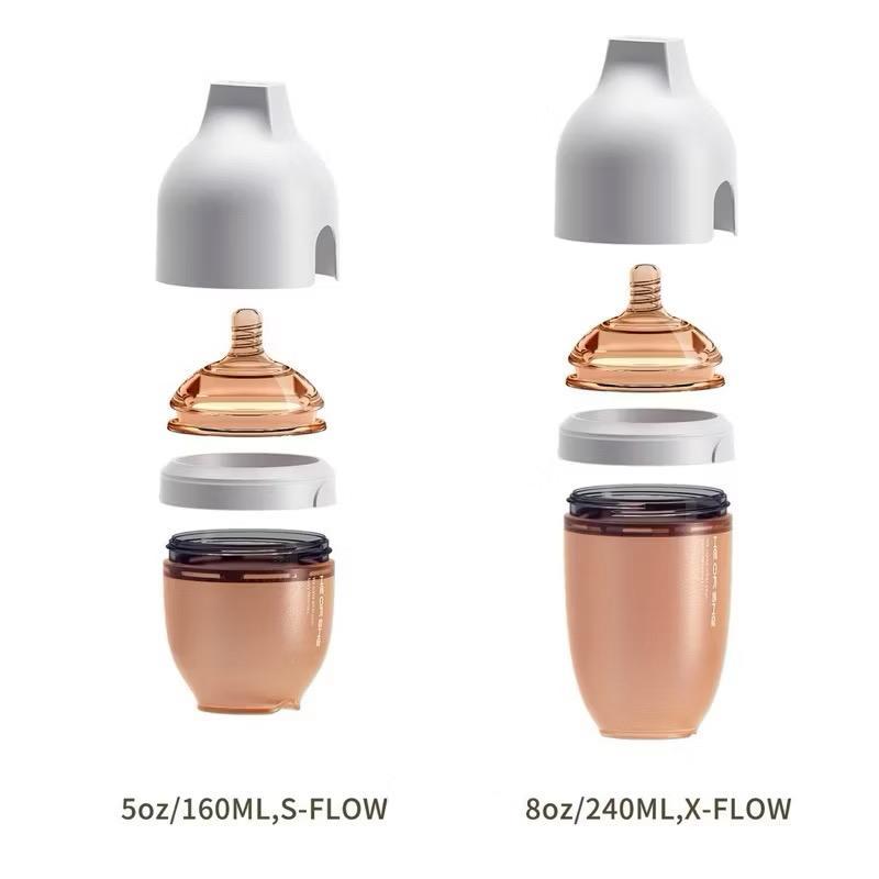 HEORSHE Antibacterial Ultra Wide Neck Silicone Bottle |160ml Twin Pack
