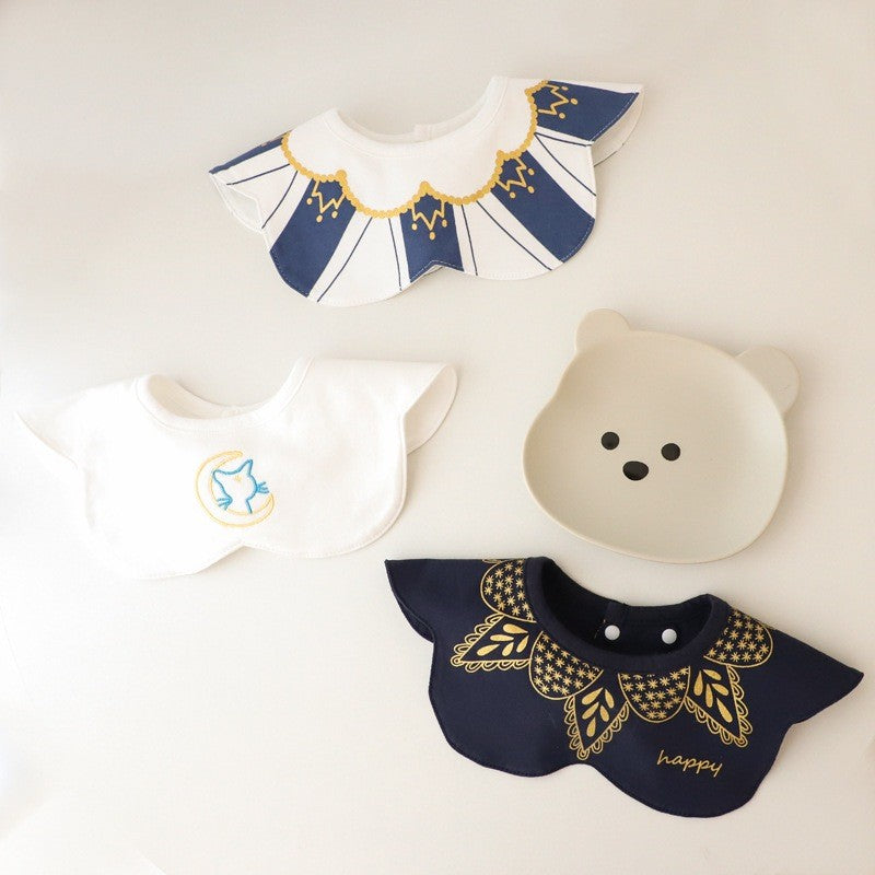 Nemobaby 3 Pcs Lot Baby Cotton Bibs Waterproof Cartoon Embroidery Infant Accessories #Baby clothes