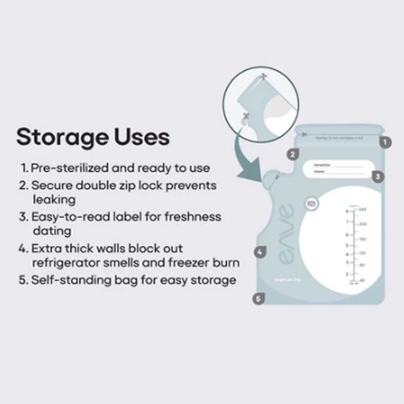 ENVE Easy Pour Breast Milk Storage Bag | 240ml , 30pcs