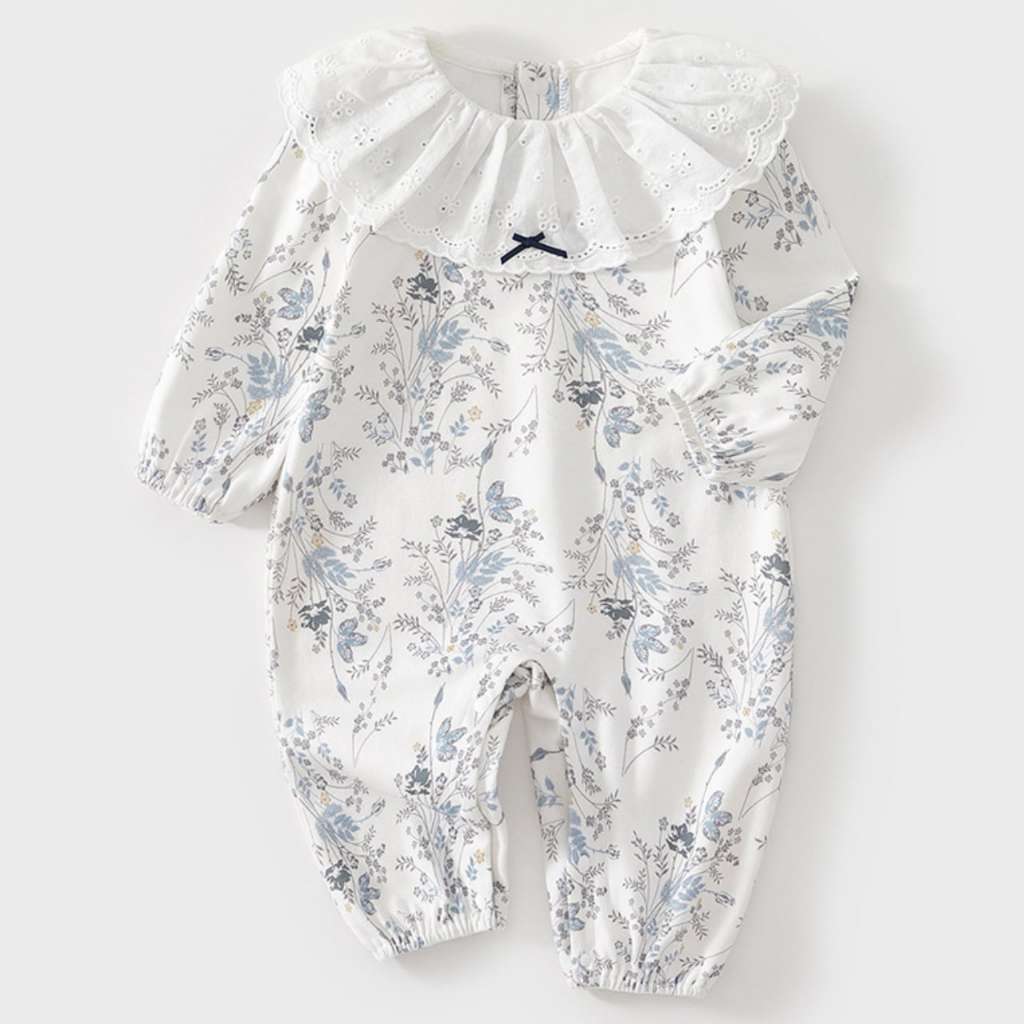 Nemobaby Flora Print Long Sleeve Baby Romper