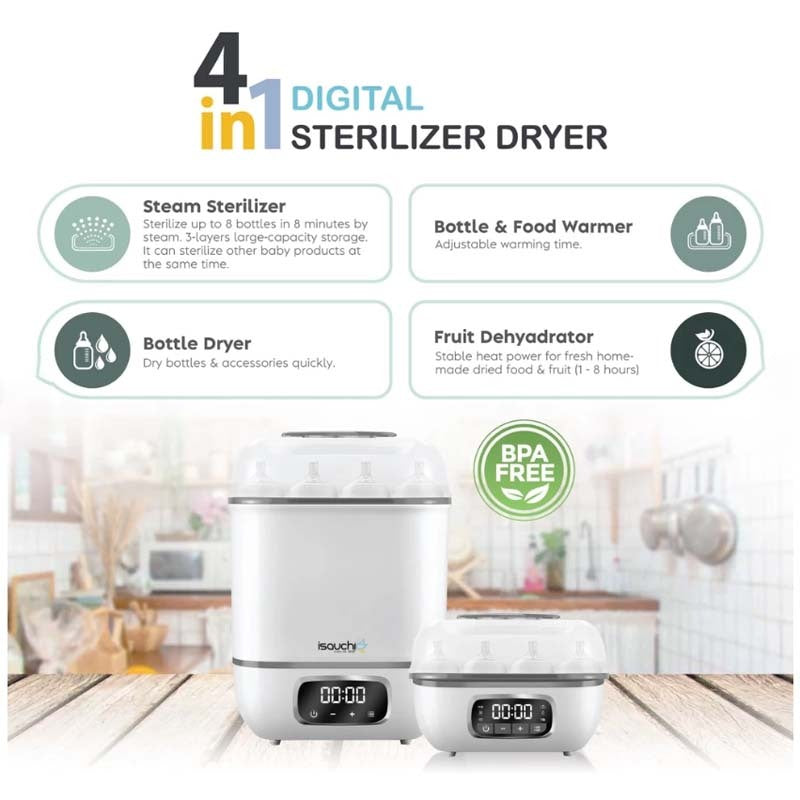 Isa Uchi 4-in-1 Digital Steam Sterilizer & Dryer | 1 Year Warranty