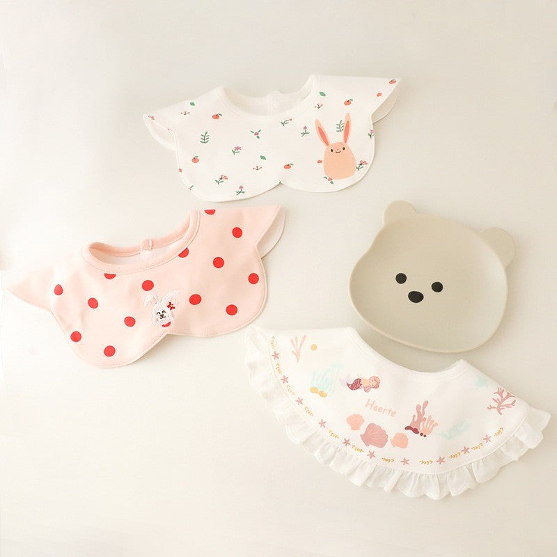 Nemobaby 3 Pcs Lot Baby Cotton Bibs Waterproof Cartoon Embroidery Infant Accessories #Baby clothes