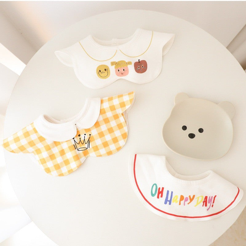 Nemobaby 3 Pcs Lot Baby Cotton Bibs Waterproof Cartoon Embroidery Infant Accessories #Baby clothes
