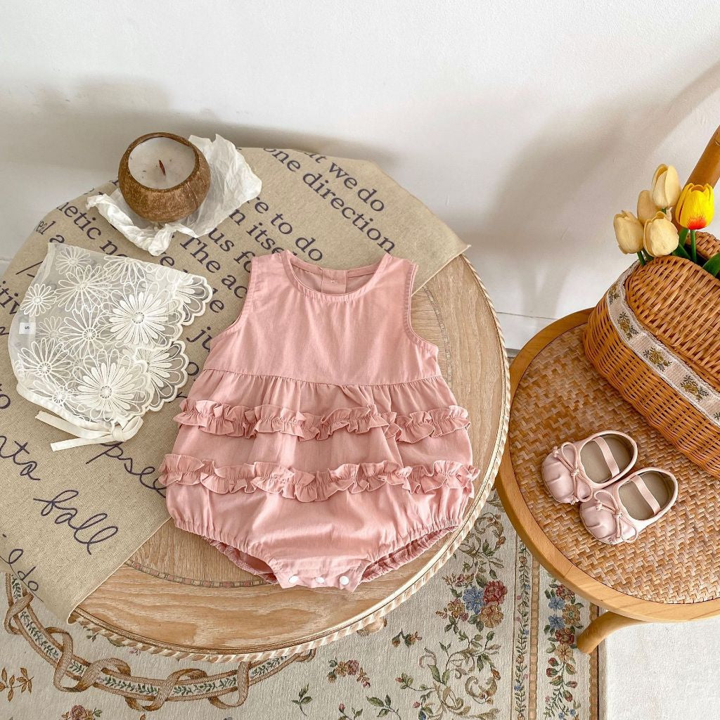 Nemobaby Baby Girl Ruffled Sleeveless Bodysuit