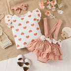 Nemobaby 3Pcs Baby Girl Romper Suit Set With Headband Clothes