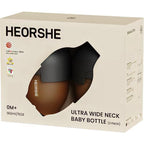 HEORSHE Antibacterial Ultra Wide Neck Silicone Bottle |160ml Twin Pack
