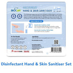 Biocair Disinfectant Hand & Skin Sanitiser Set 50ml Spray Bottle & 90ml Refill