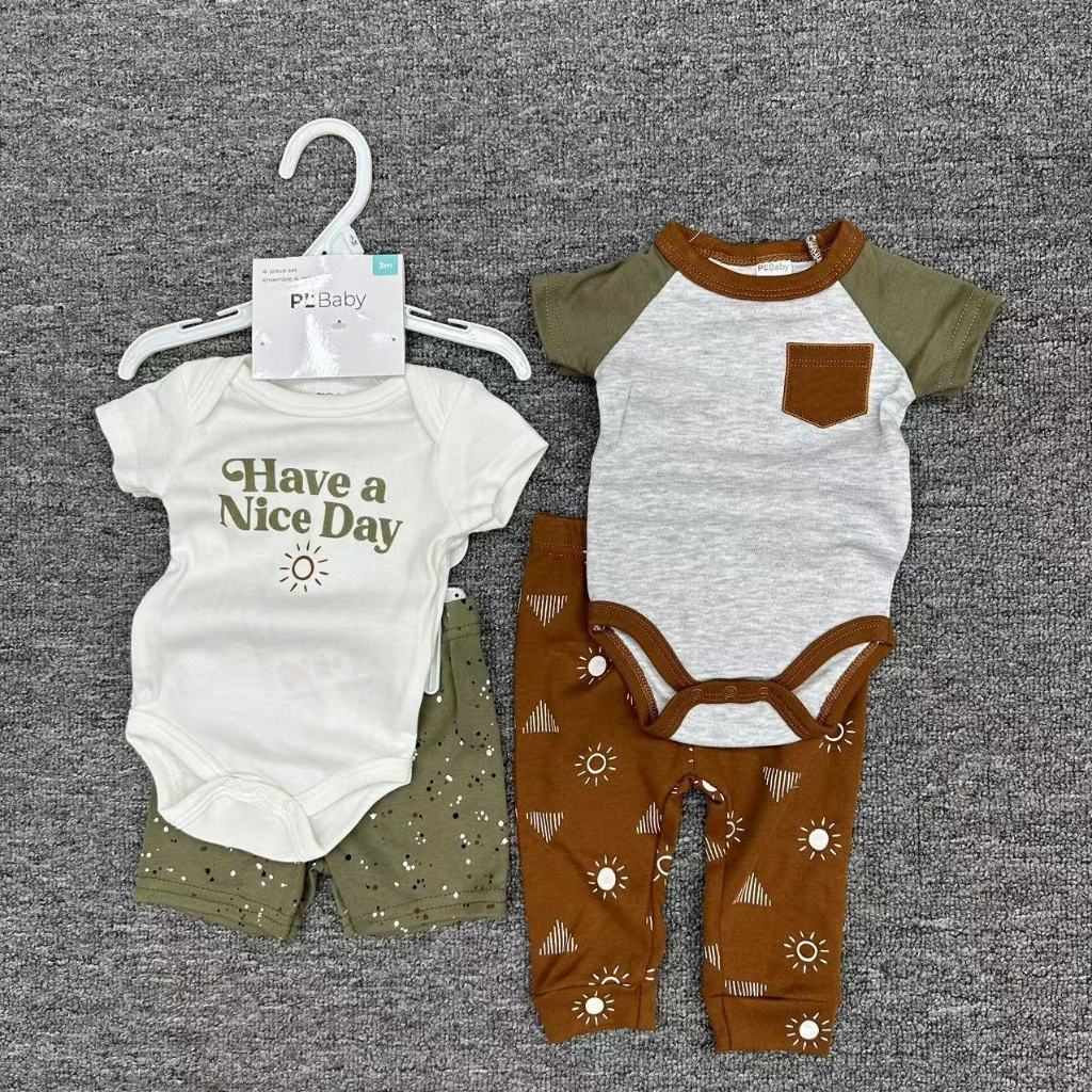 Nemobaby 4 Pieces Set Baby Boy Baby Girl Romper And Pants Clothes #Baby clothes
