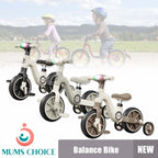 Easy Choice 2-in-1 Children's Balance Bike Three Wheeled Multifunctional Pedals with Music Lighting