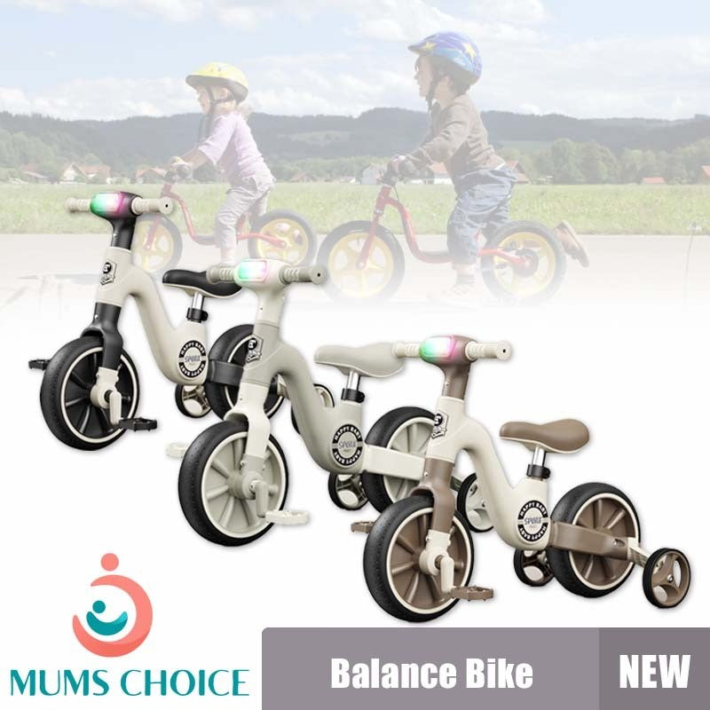 Easy Choice 2-in-1 Children's Balance Bike Three Wheeled Multifunctional Pedals with Music Lighting