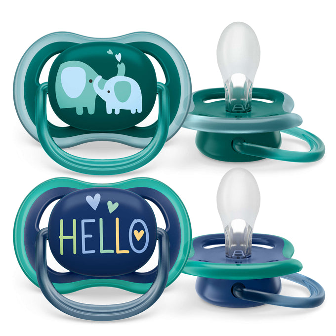 Philips Avent Ultra Soft Soother 6-18 M ( Twin Pack ) - Mix deco