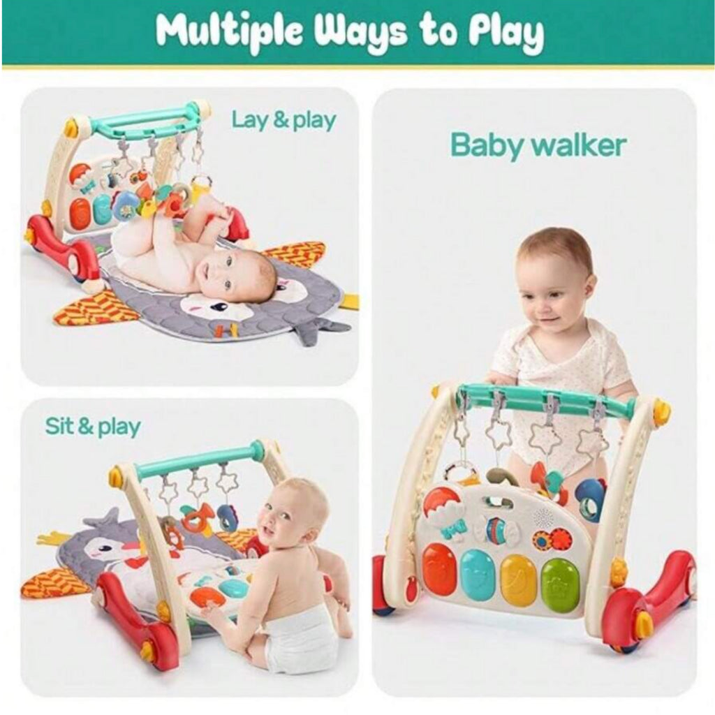 Gift Station 4 in 1 Baby Activities Fitness Mat Push Walker