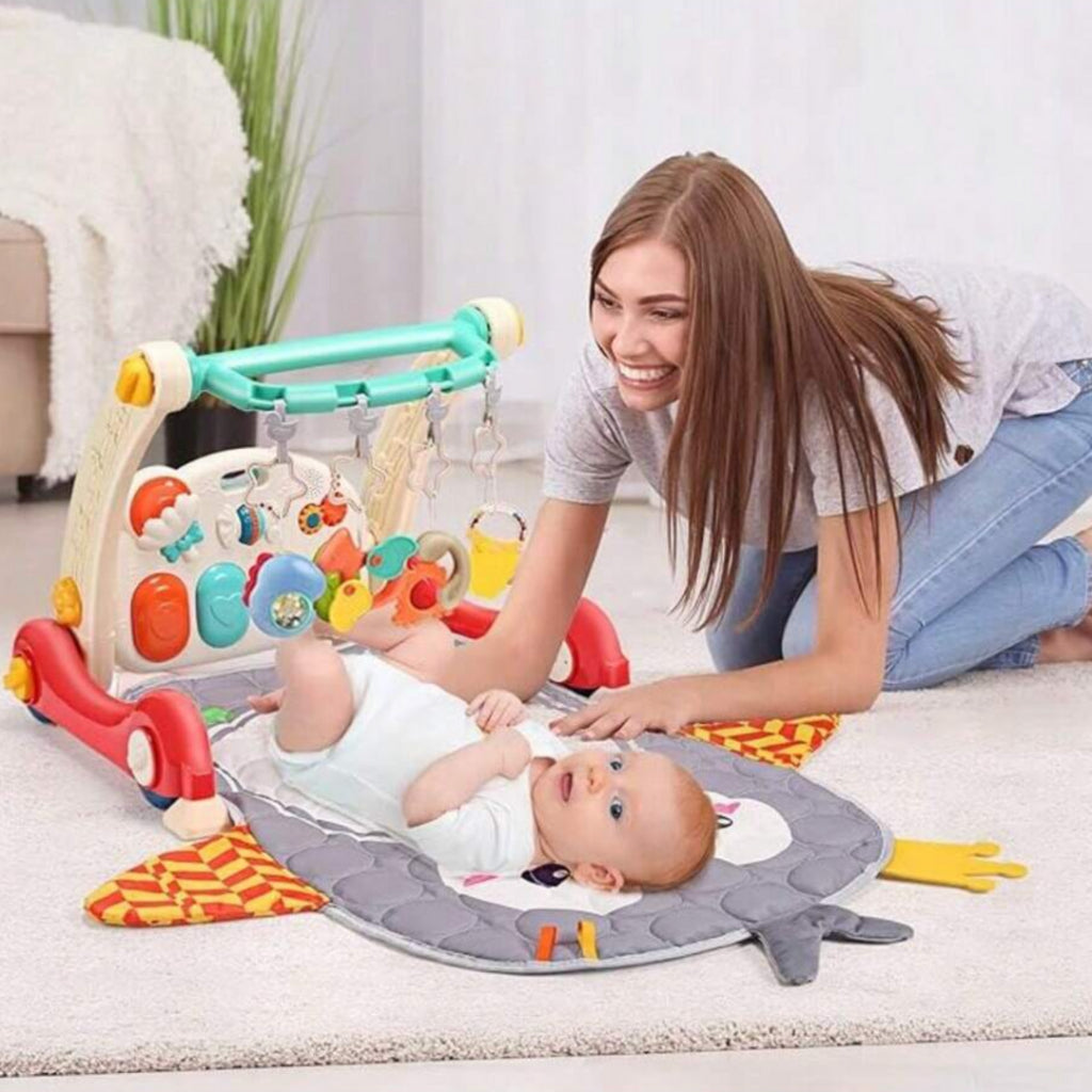Gift Station 4 in 1 Baby Activities Fitness Mat Push Walker
