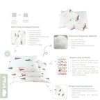 Koala Living 100% Pure Combed Cotton Children Pillow With replacement Cover
