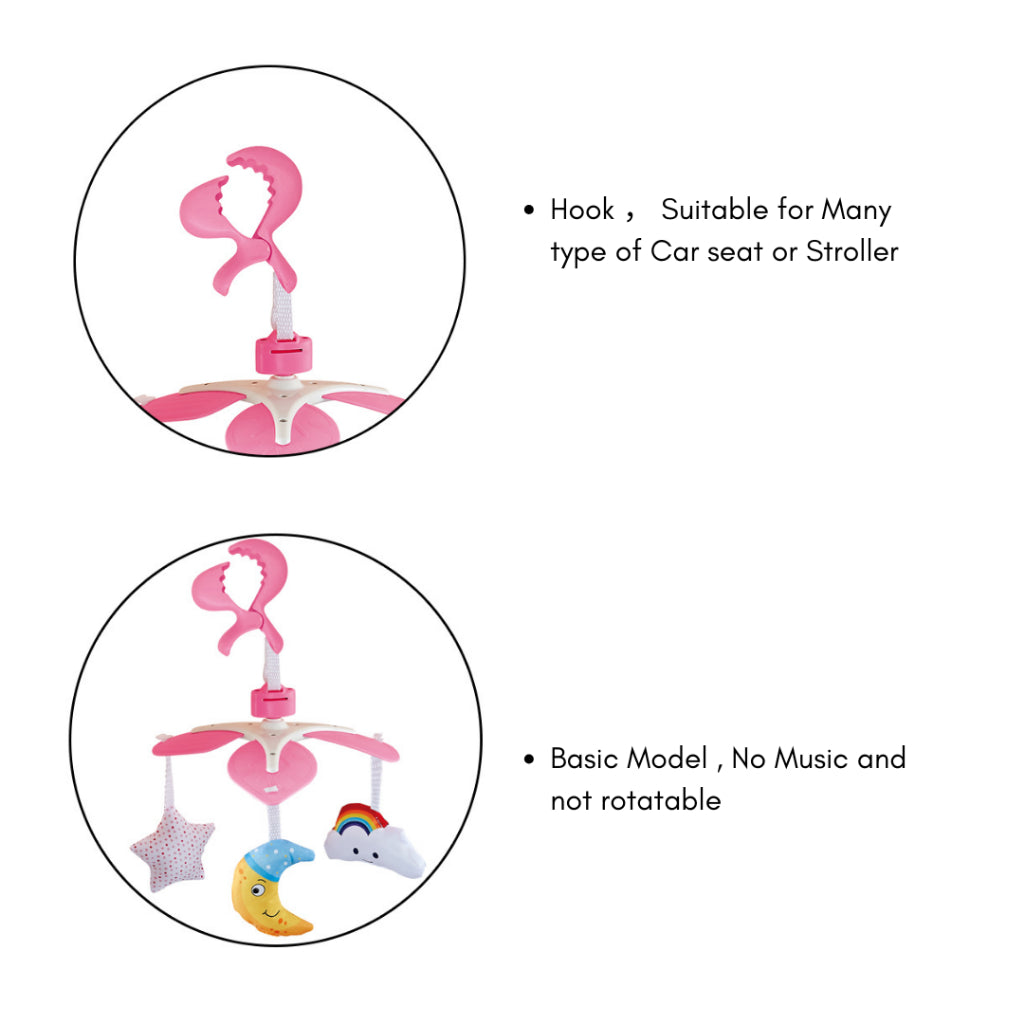 Gift Station Universal Musical Mobile - Playpen, Bassinet, Crib, Stroller (3 Design Option)