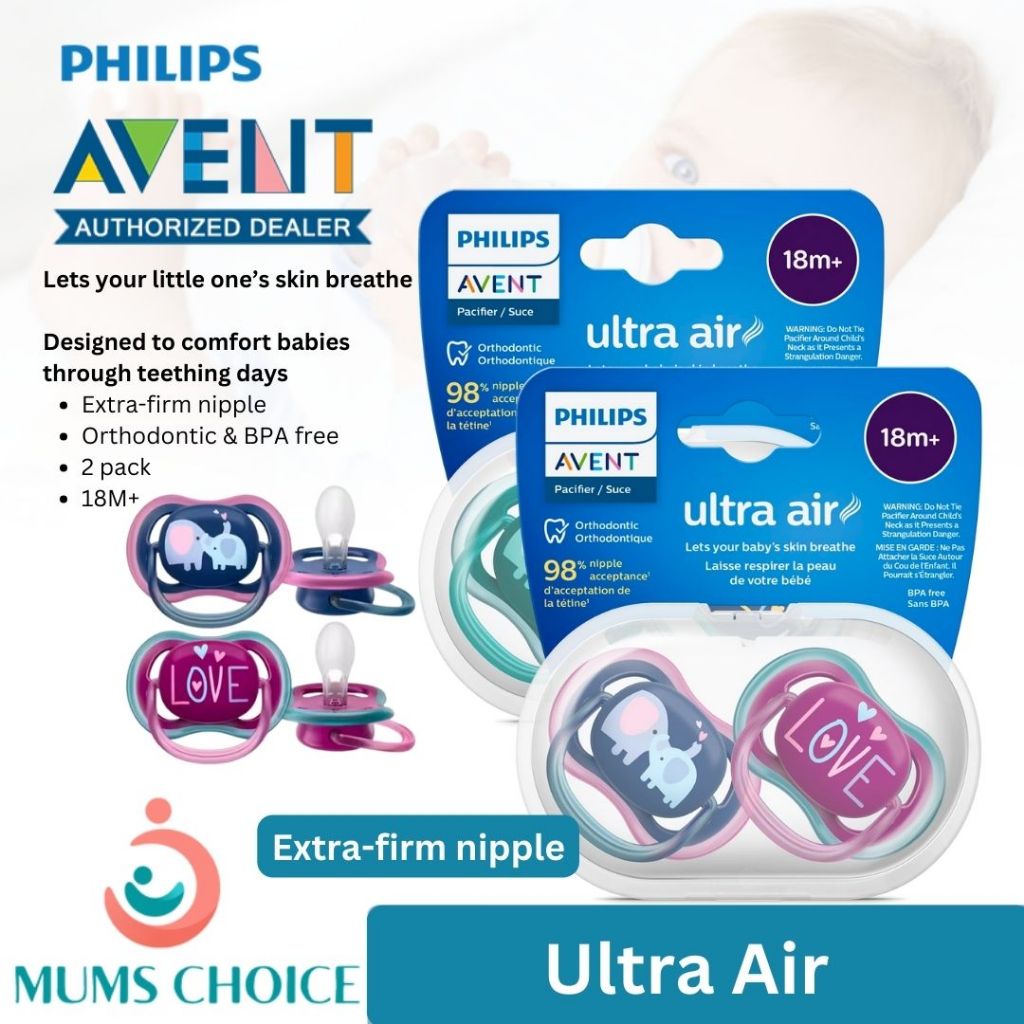 Philips Avent Ultra Soft Soother 6-18 M ( Twin Pack ) - Mix deco