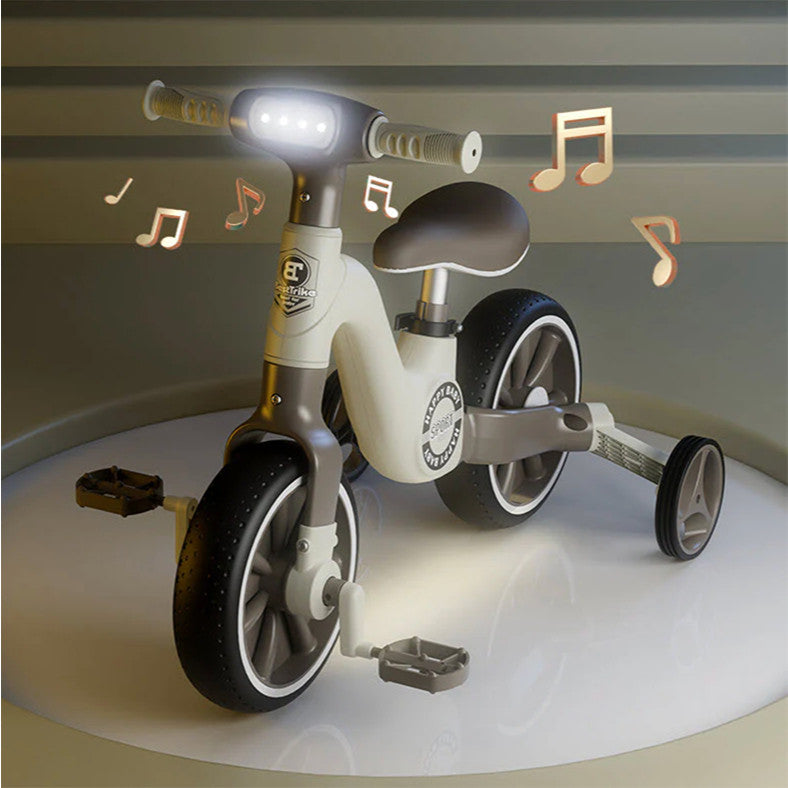 Easy Choice 2-in-1 Children's Balance Bike Three Wheeled Multifunctional Pedals with Music Lighting