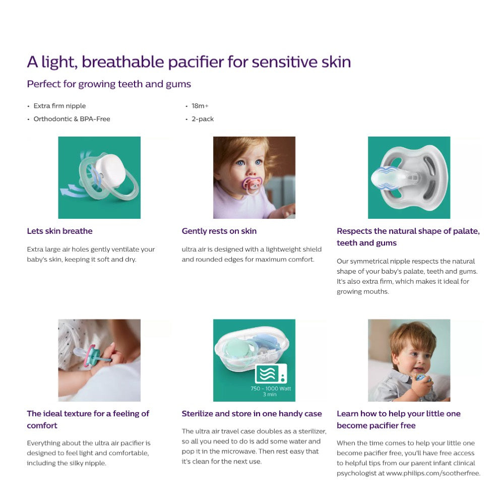 Philips Avent ultra air animal baby pacifier 0~6M / 6~18M /18M+