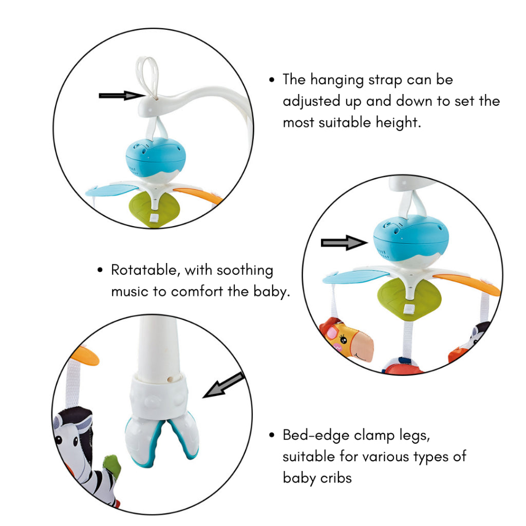 Gift Station Universal Musical Mobile - Playpen, Bassinet, Crib, Stroller (3 Design Option)
