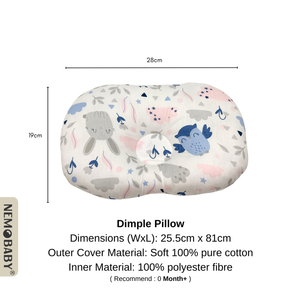 Nemobaby 100% Premium Cotton Baby Dimple Pillow 0M+