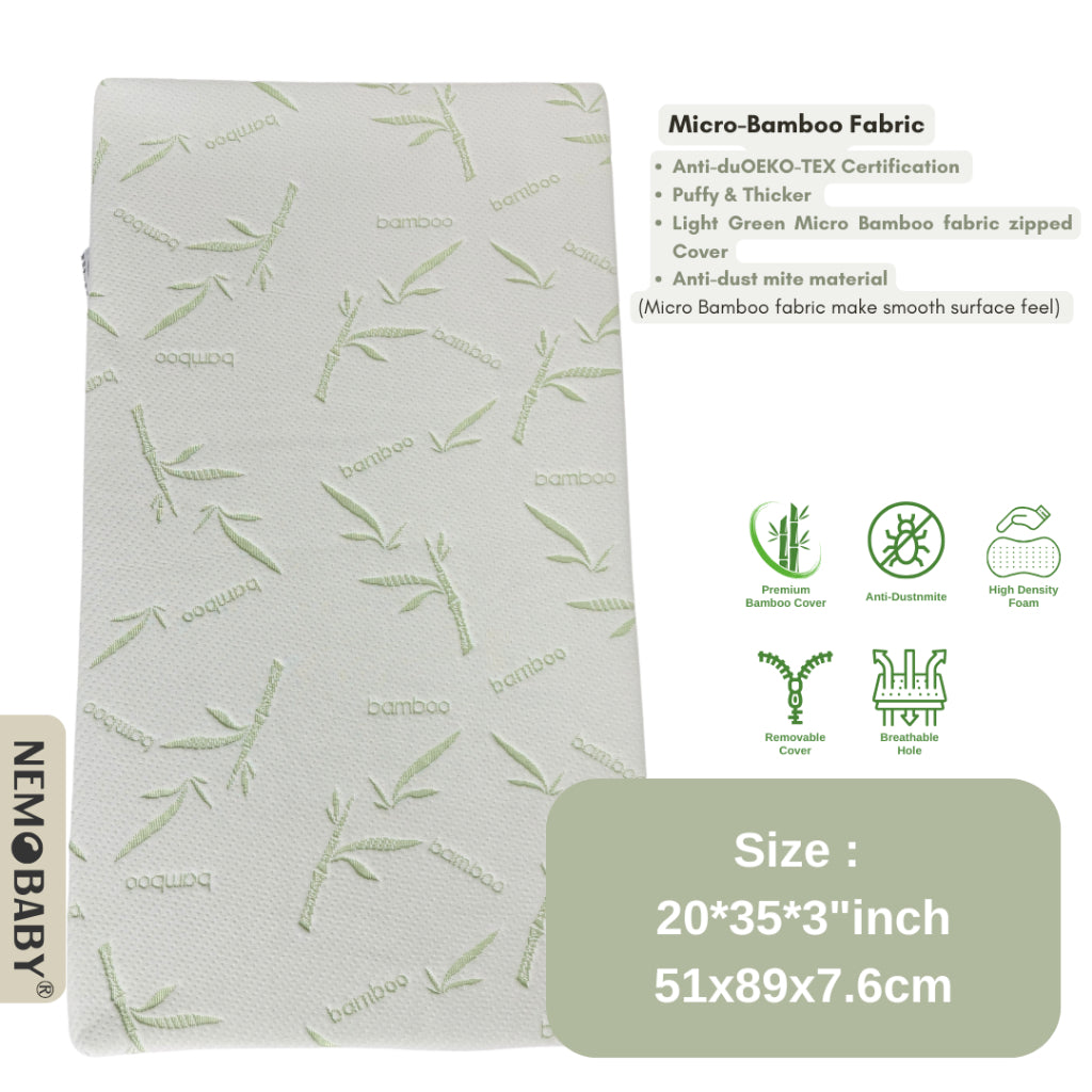 Mums Choice Anti-Dust Mite Bamboo High Density Foam Mattress
