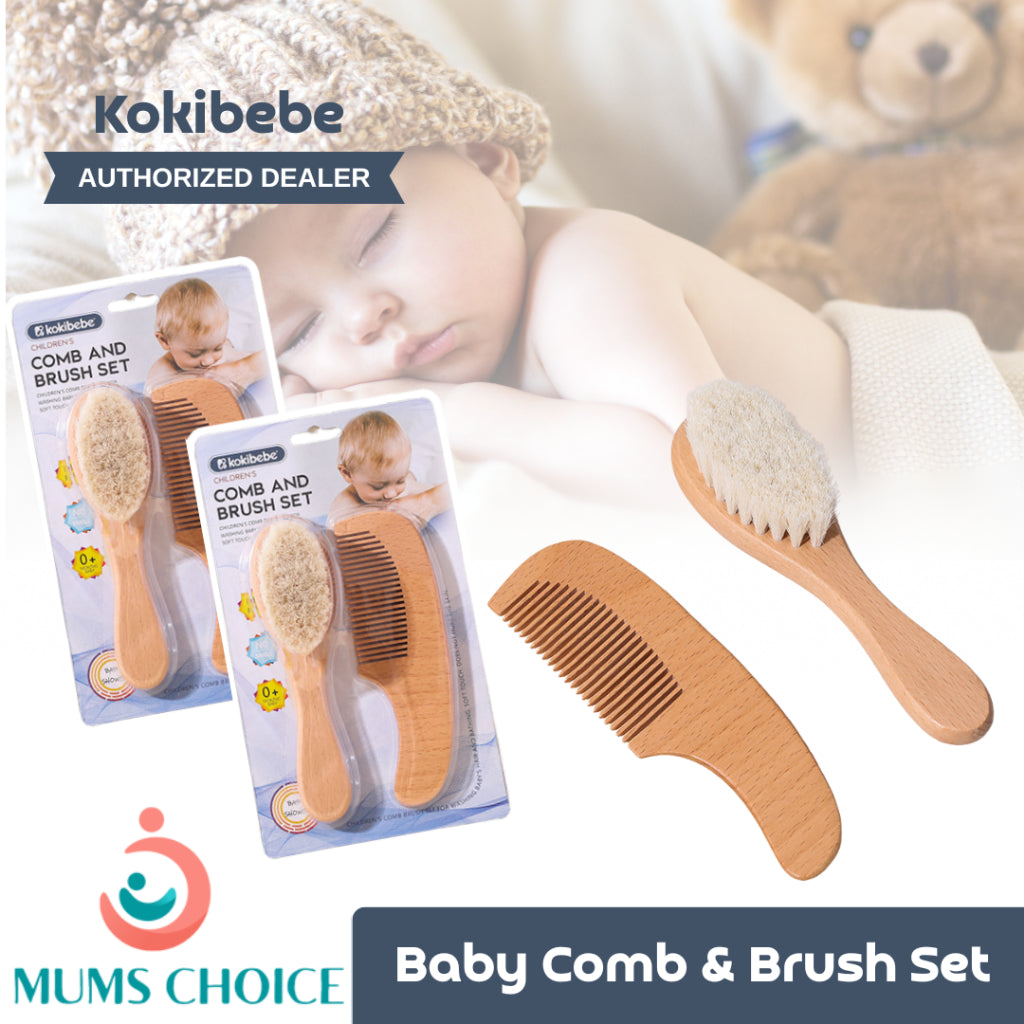 Kokibebe Wooden Baby Brush & Comb Set