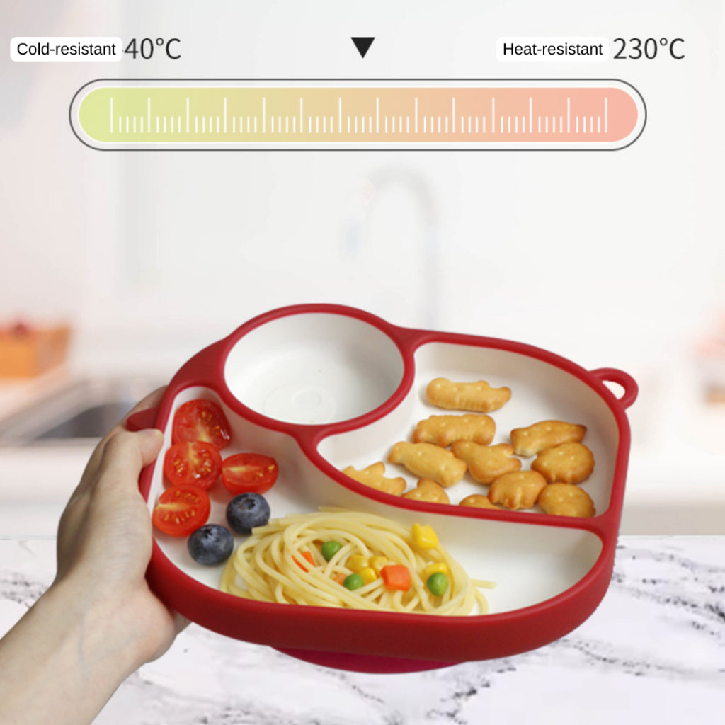Misuta Baby Silicone Dinosaur Divided Suction Plate (3 Colours)