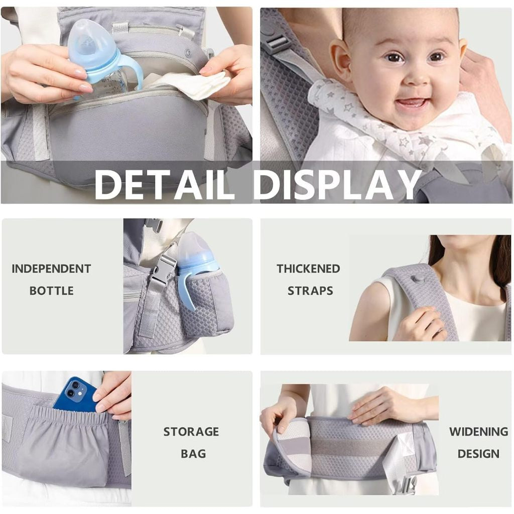 Nemobaby Baby Carrier with Hip Seat Lumbar Support & Adjustable Strap