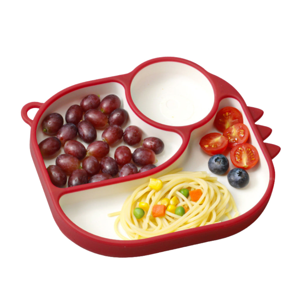 Misuta Baby Silicone Dinosaur Divided Suction Plate (3 Colours)