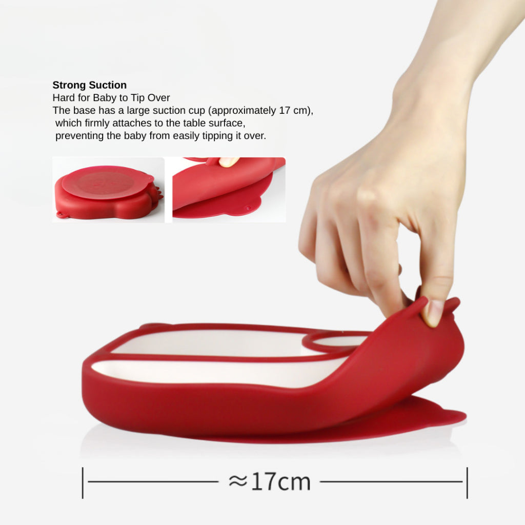 Misuta Baby Silicone Dinosaur Divided Suction Plate (3 Colours)